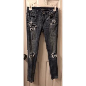 American Eagle Destroyed Denim Jeggings